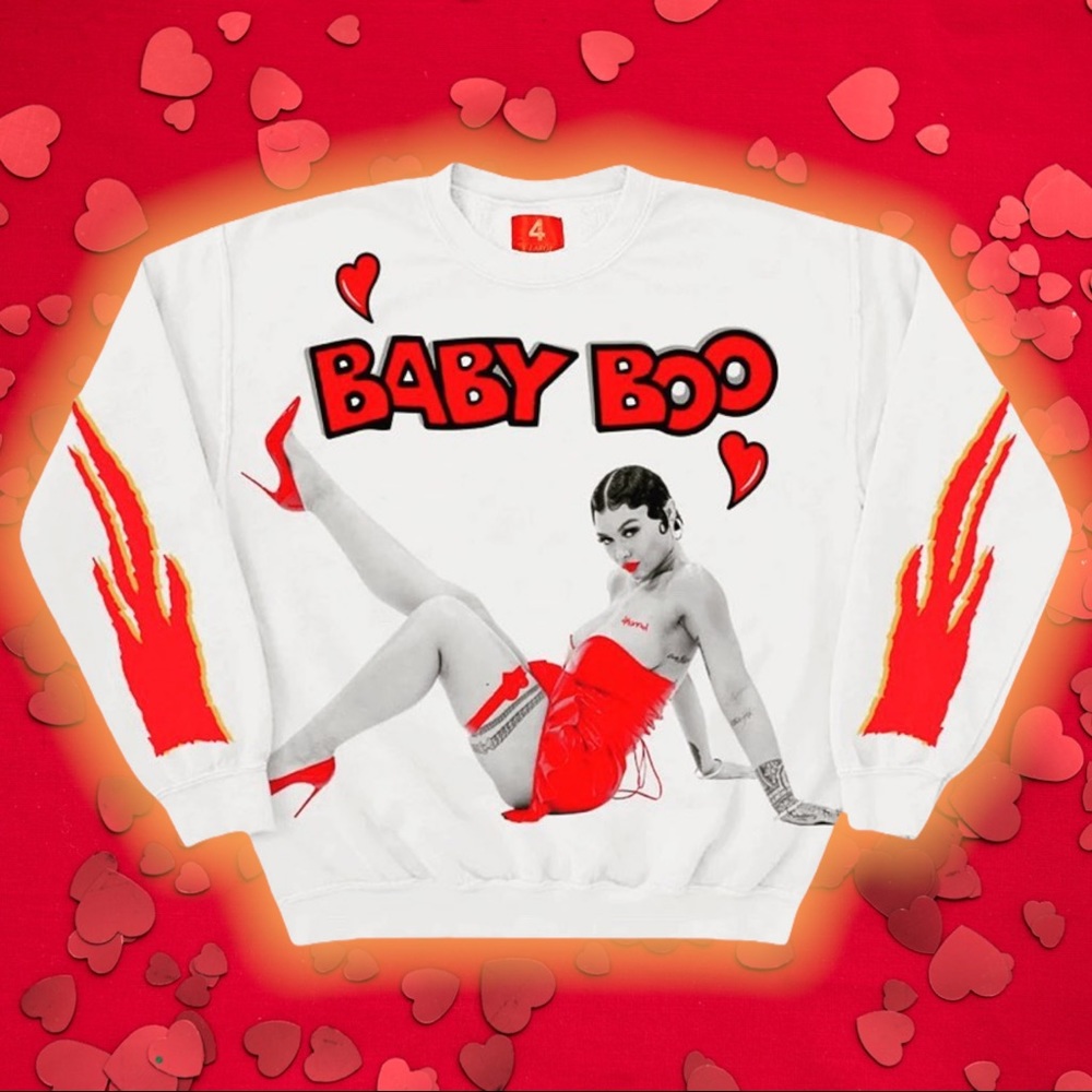 🆕YG 👐🏾 4HuNNiD INDIA LOVE X BABY BOO😍CREWNECK
